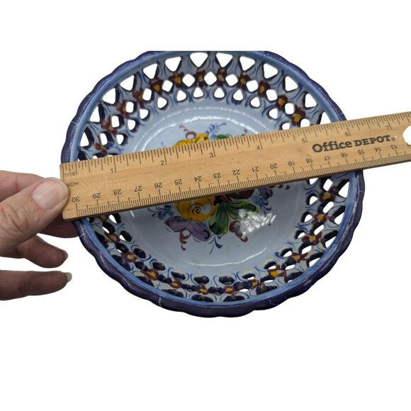 Handpainted Portugal Pottery Open Candy/Footed Compote/Footed Bowl READ - Picture 13 of 16